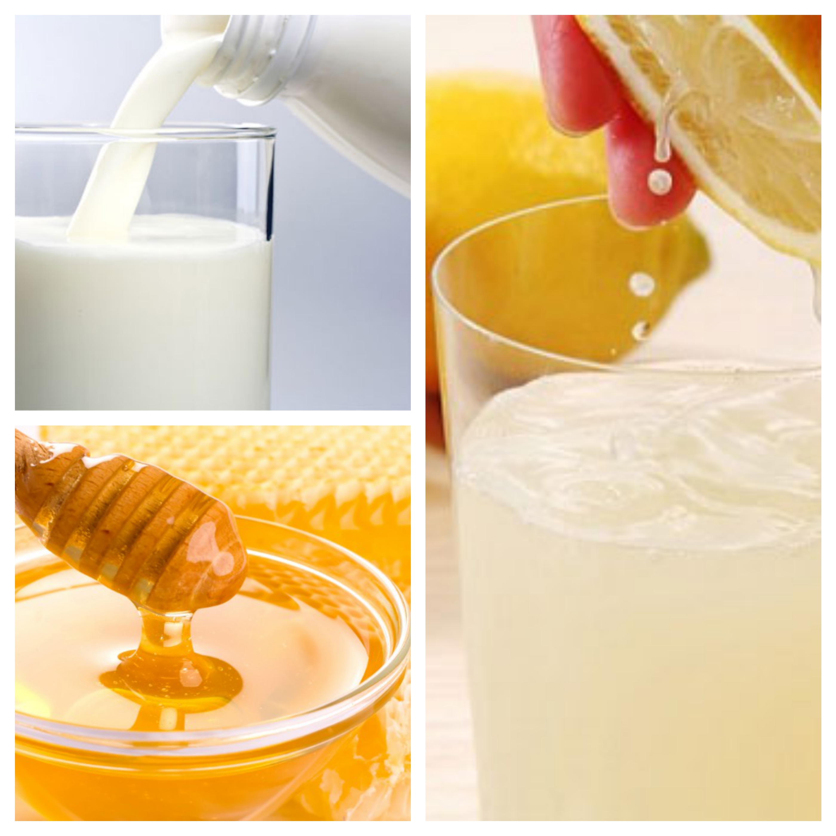 sữa, nước chanh và mật ong
